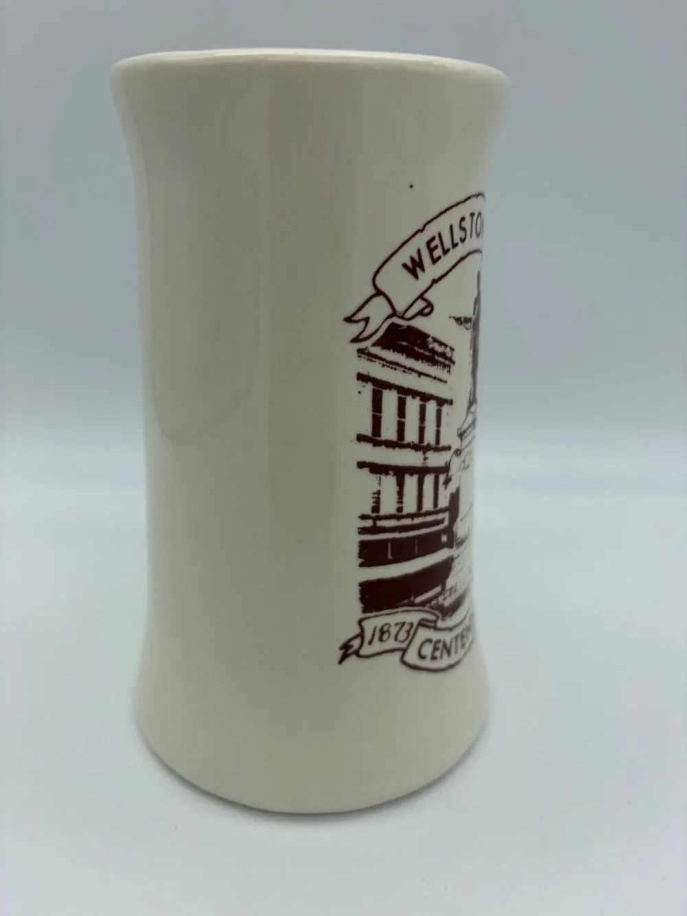 Vintage 1973 Wellston Ohio Centennial Ceramic Mug 1873-1973 Harvey Wells Cup 6in